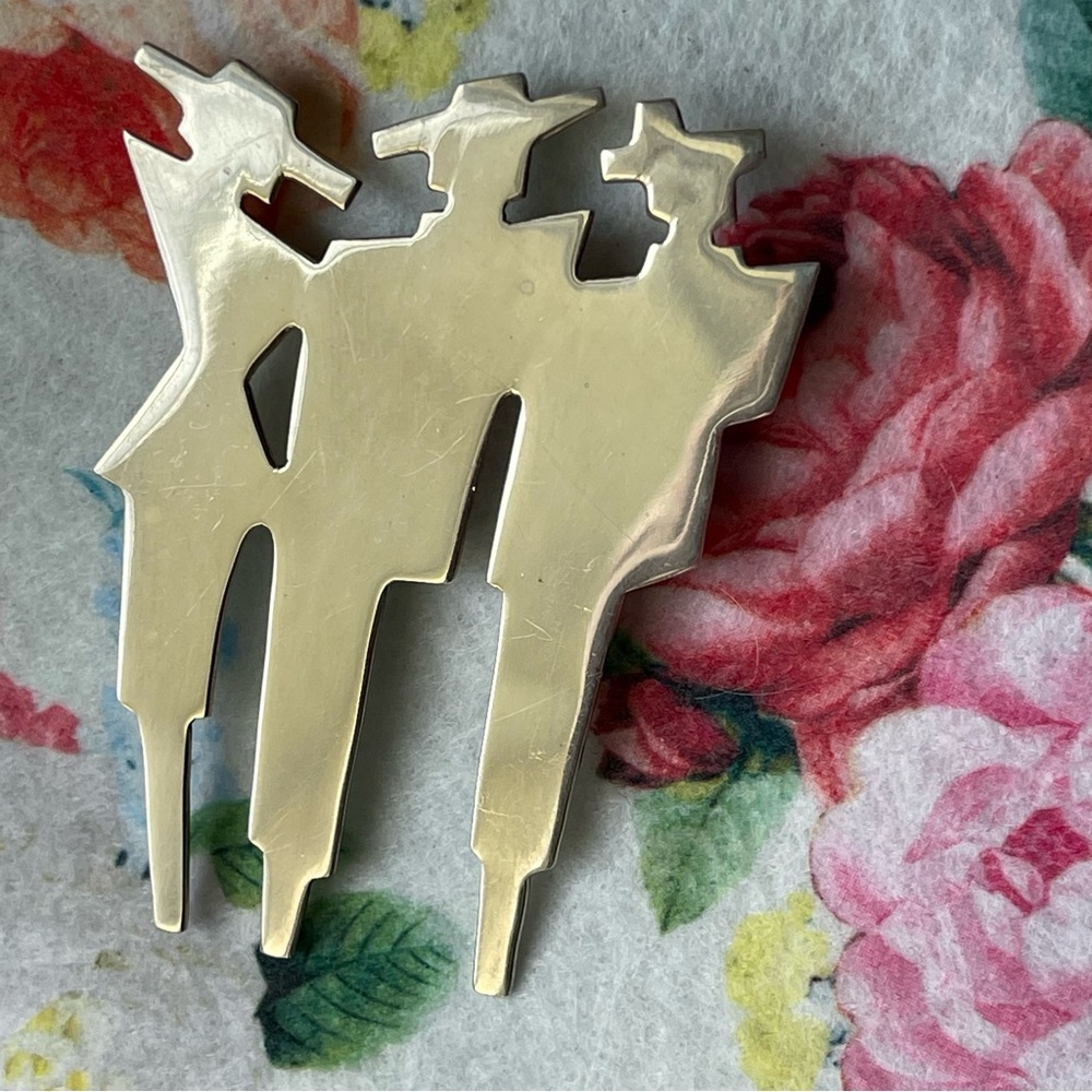 Vintage | Taxco Mexico Sterling Silver 925 Three Ladies Silhouette Brooch Pin